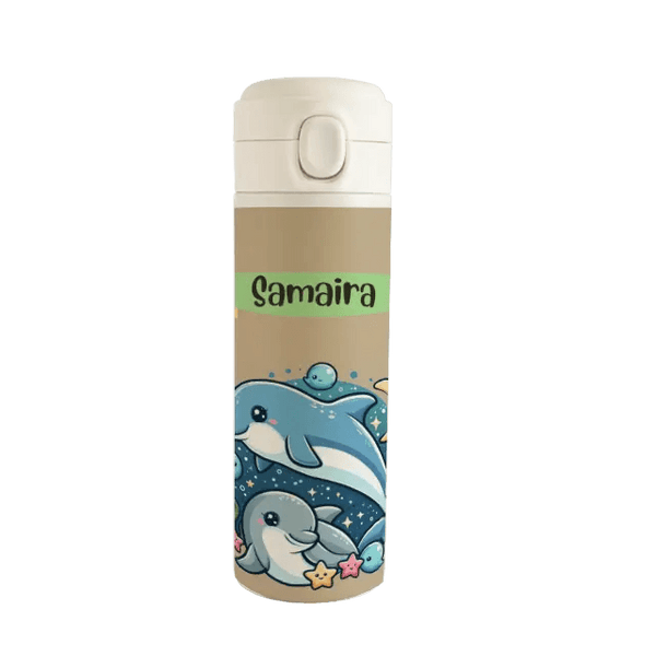 Personalised Stainless Steel Water Bottle - Fin - tastic Sipper - Chatterbox Labels - Water Bottle
