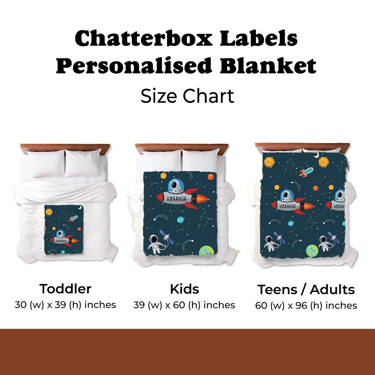 Perosnalised Cotton Blankets for Kids - Safari Snuggles design - Chatterbox Labels - Blankets