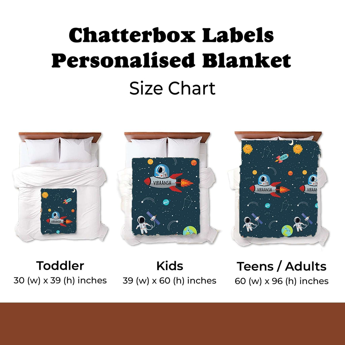 Perosnalised Cotton Blankets for Kids - Safari Snuggles design - Chatterbox Labels - Blankets