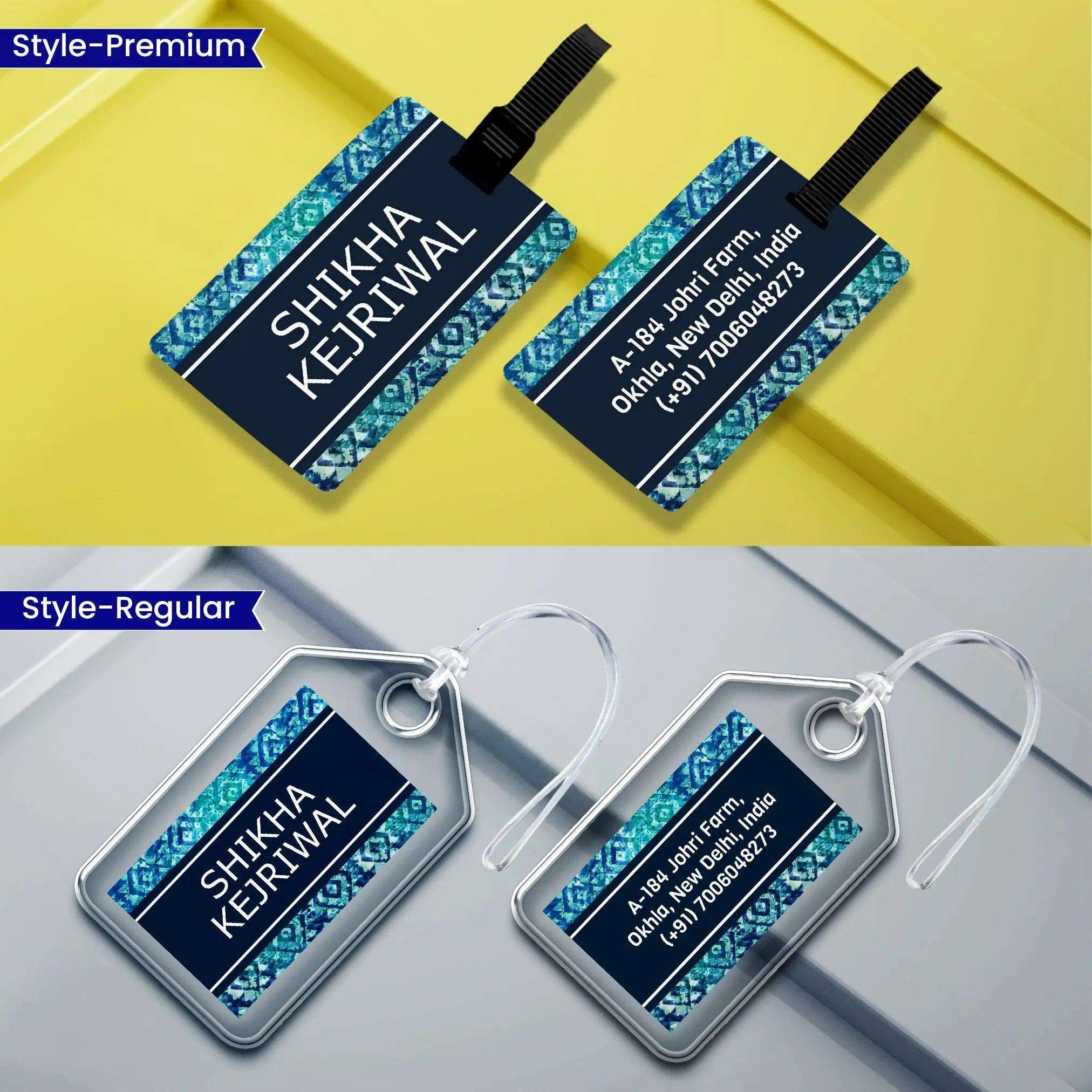 Personalized Luggage Tags - Batik Design