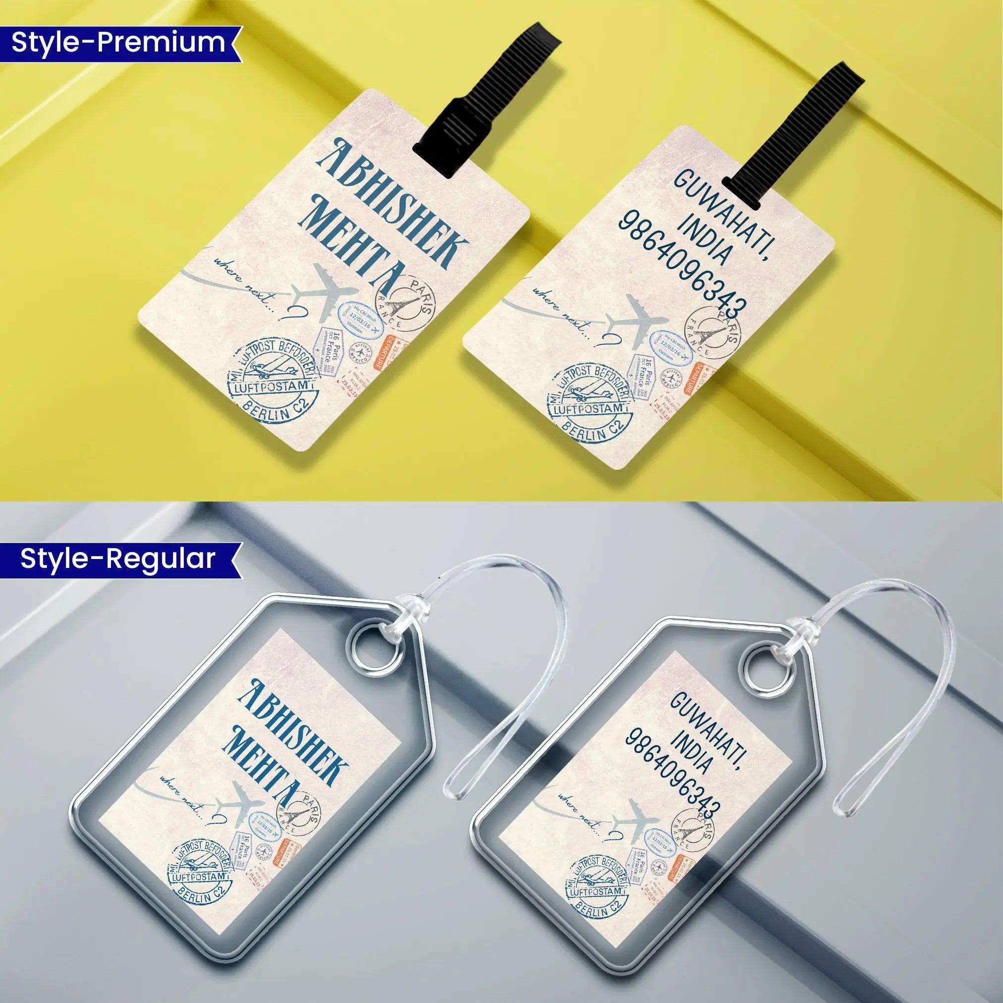 Personalized Luggage Tags - Where Next Design