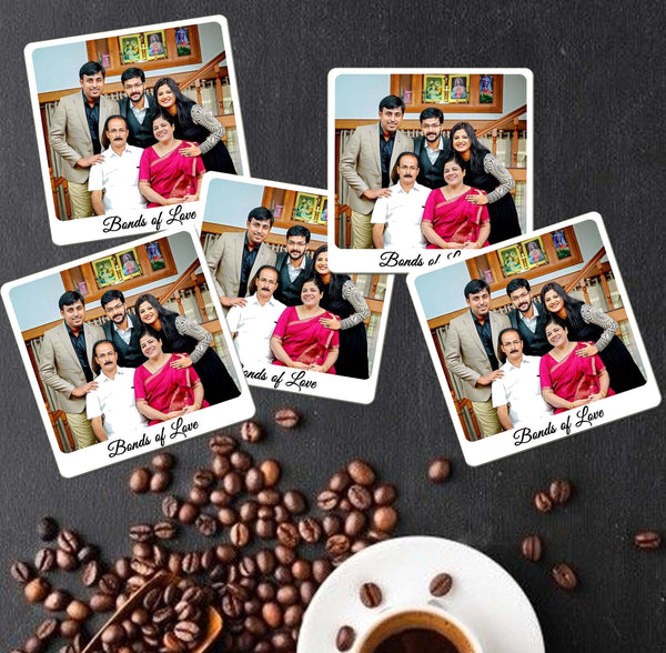 Personalised Photo Coasters - Set of 6 - Chatterbox Labels - Coasters