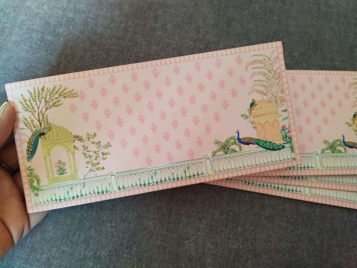 Personalised Money Envelopes - Pink Peacock - Chatterbox Labels - Envelopes