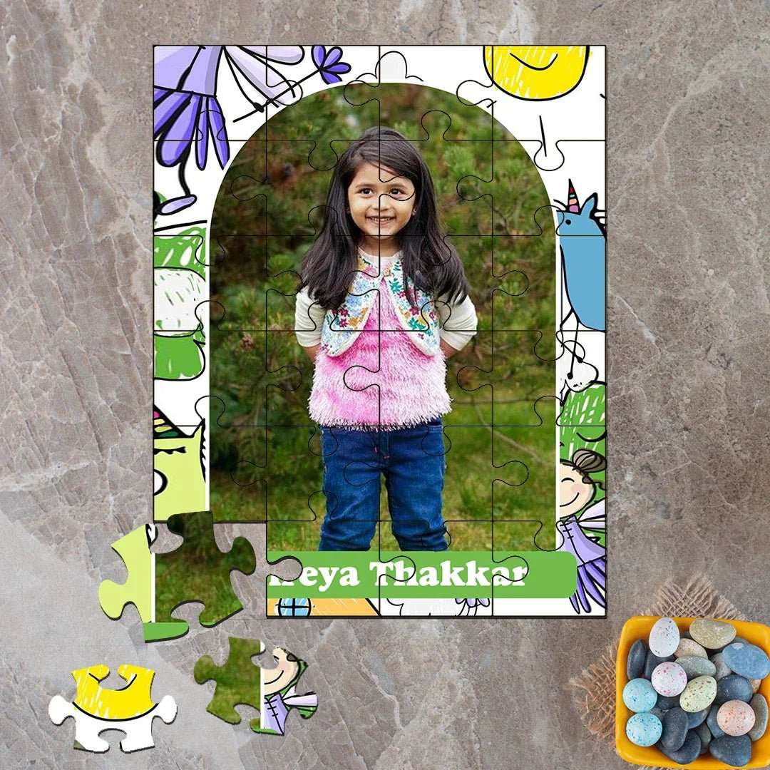 Custom Acrylic Photo Puzzle - Floral Theme - Chatterbox Labels - Puzzle