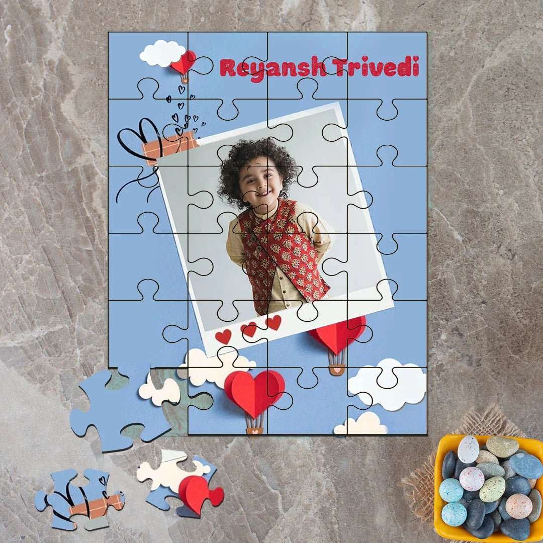 Custom Acrylic Photo Puzzle - Paper Hearts - Chatterbox Labels - Puzzle