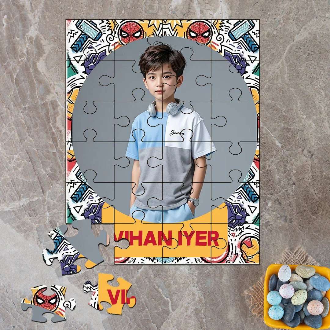 Custom Acrylic Photo Puzzle - Superhero Theme - Chatterbox Labels - Puzzle