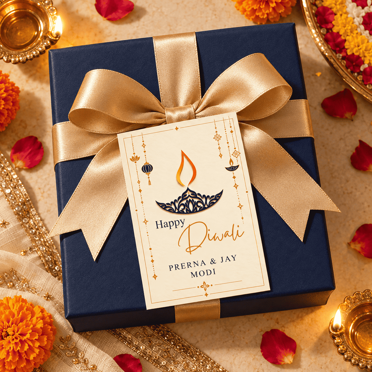 Happy Diwali Gift Tags/Gift Stickers - Radiant Diwali