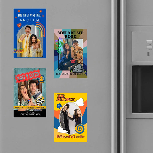 Personalised Fridge Magnets with Photos - Rakhi Special - Chatterbox Labels - Fridge Magnets