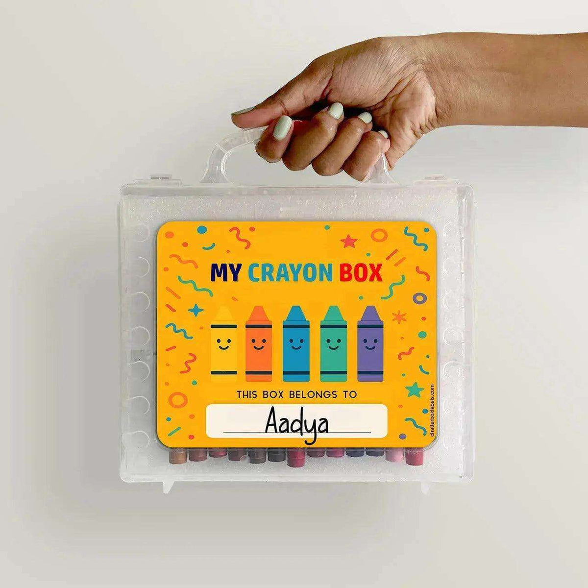 Return Gift - Personalised Colouring Book with Custom Faber - Castell Crayon Box - Chatterbox Labels - Colouring Book