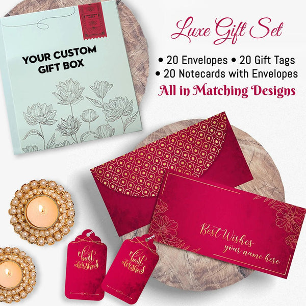 Luxe Diwali Gift Stationery Sets - Chatterbox Labels - Gift Tags