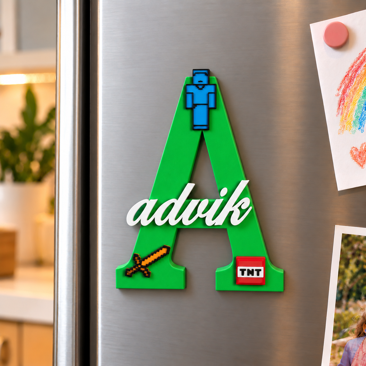 Minecraft 3D Printed Magnetic Name Sign