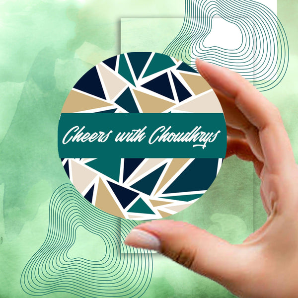 Set of 6 Customized Triangles Design Coasters - Chatterbox Labels - Chatterbox Labels - Coasters
