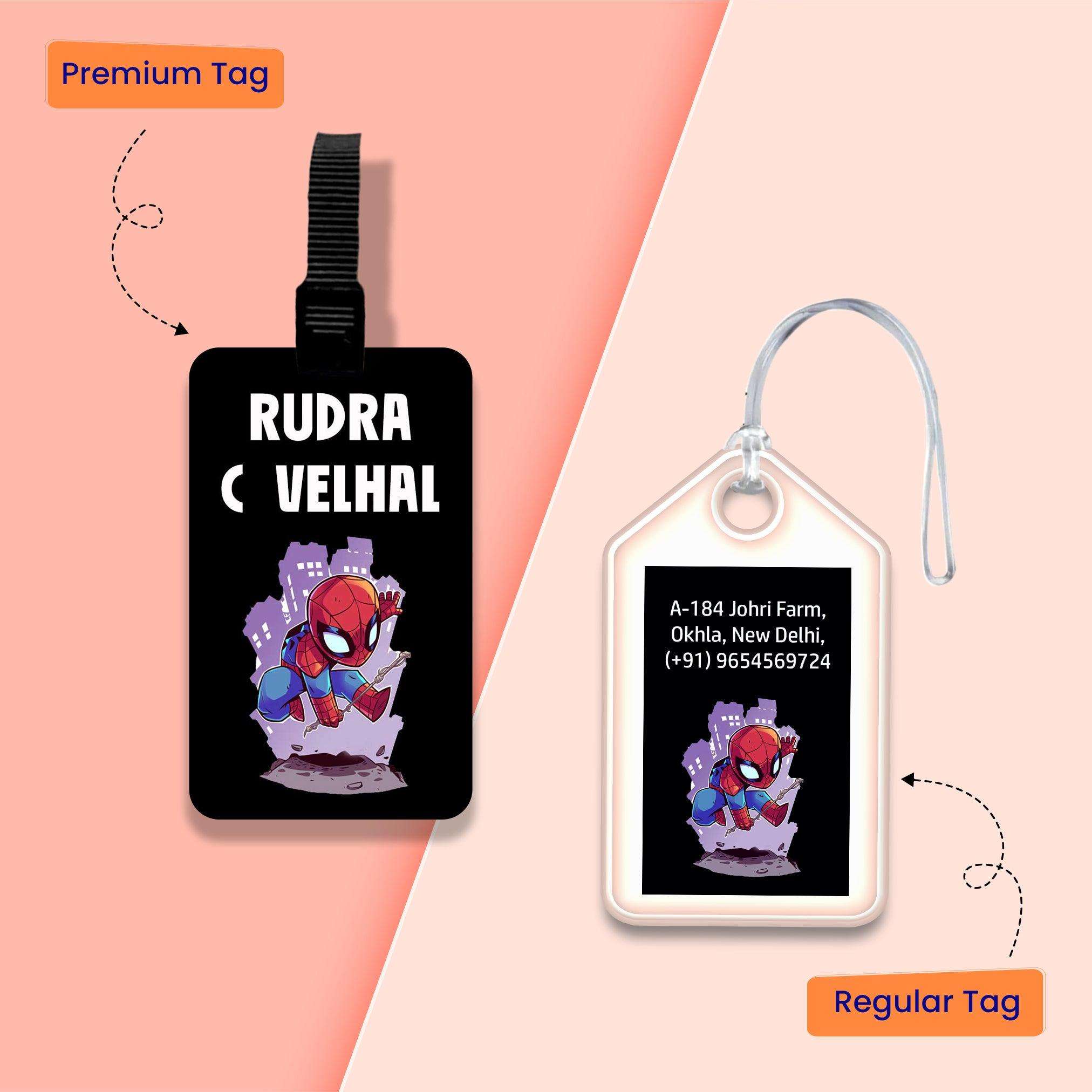 Personalized Bag Tags for Kids - Spiderman Design