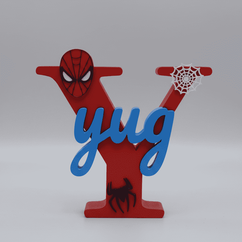 Spiderman Theme Personalised 3D Printed Name Stand