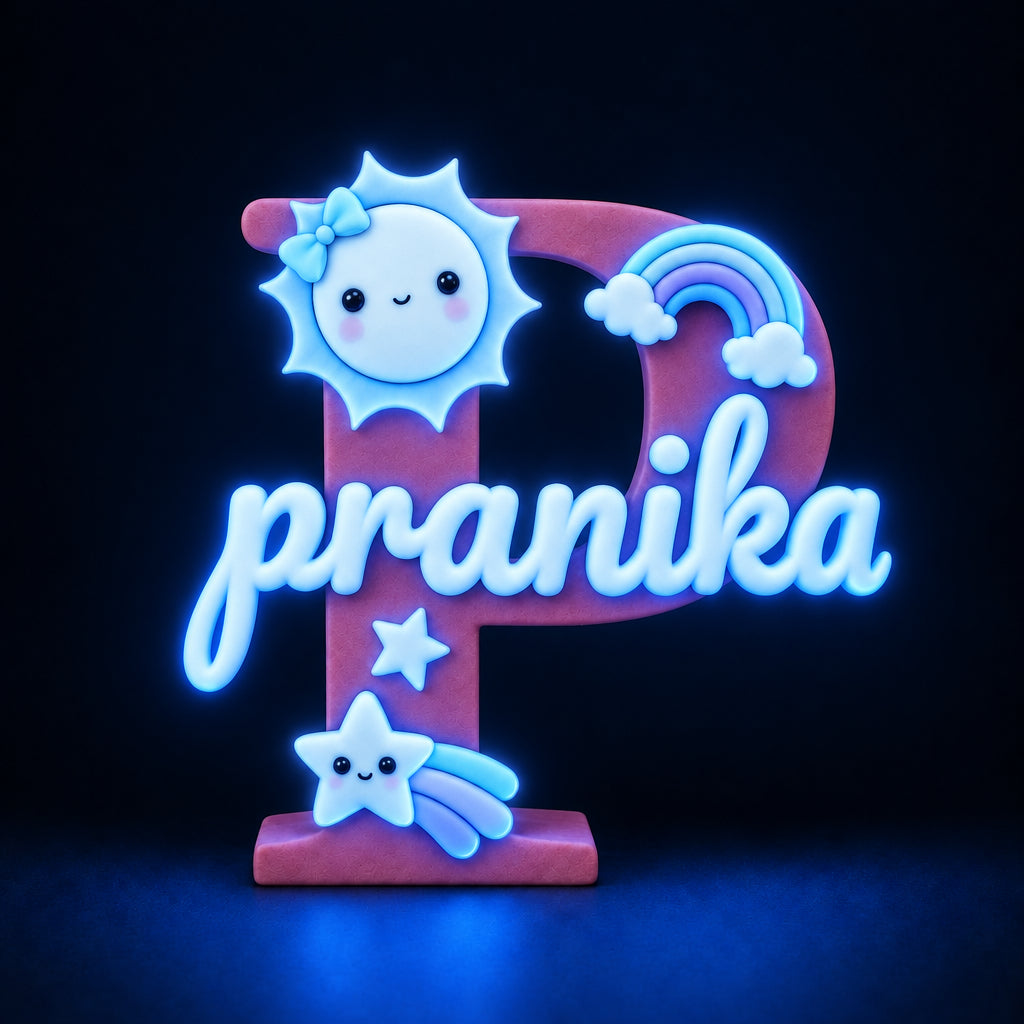Sunshine Theme Personalised Name Stand Glow In The Dark