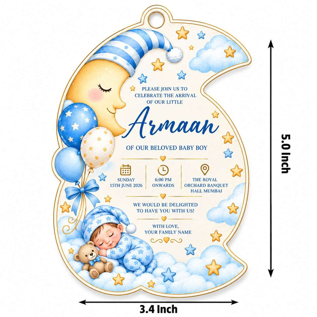 Birth Announcement Gift Tags & Gift Labels Sweet Moonlight Design