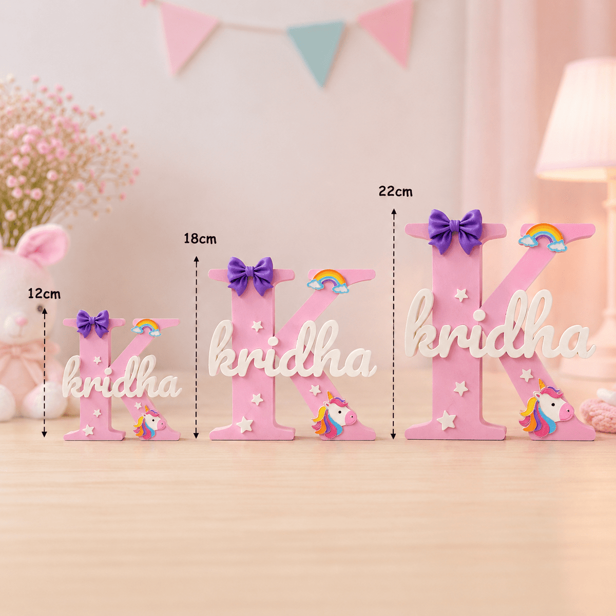 Unicorn Theme Personalised 3D Printed Name Stand - Chatterbox Labels-3D Printed Gifts