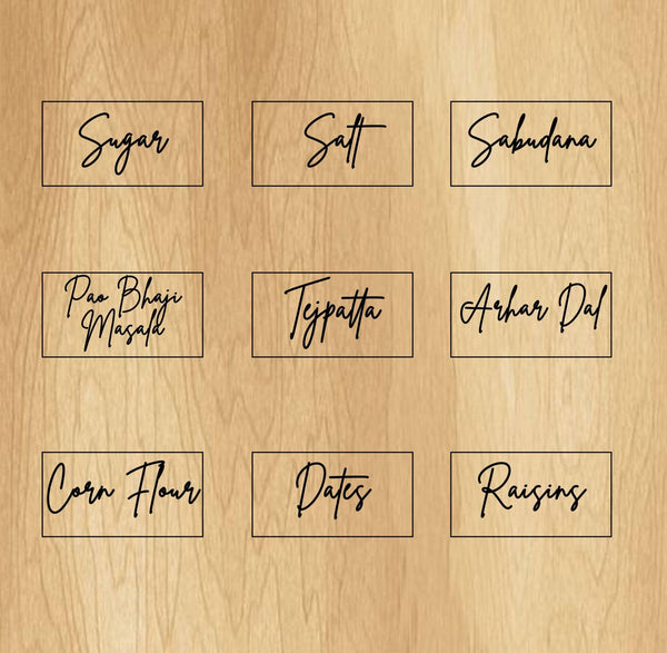 Kitchen Labels & Stickers Pack of 60 - Chatterbox Labels - Kitchen Labels