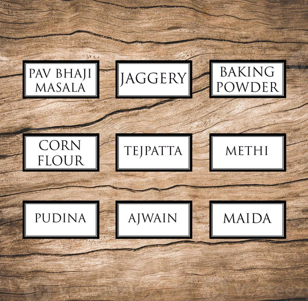 Kitchen Labels & Stickers Pack of 60 - Chatterbox Labels - Kitchen Labels