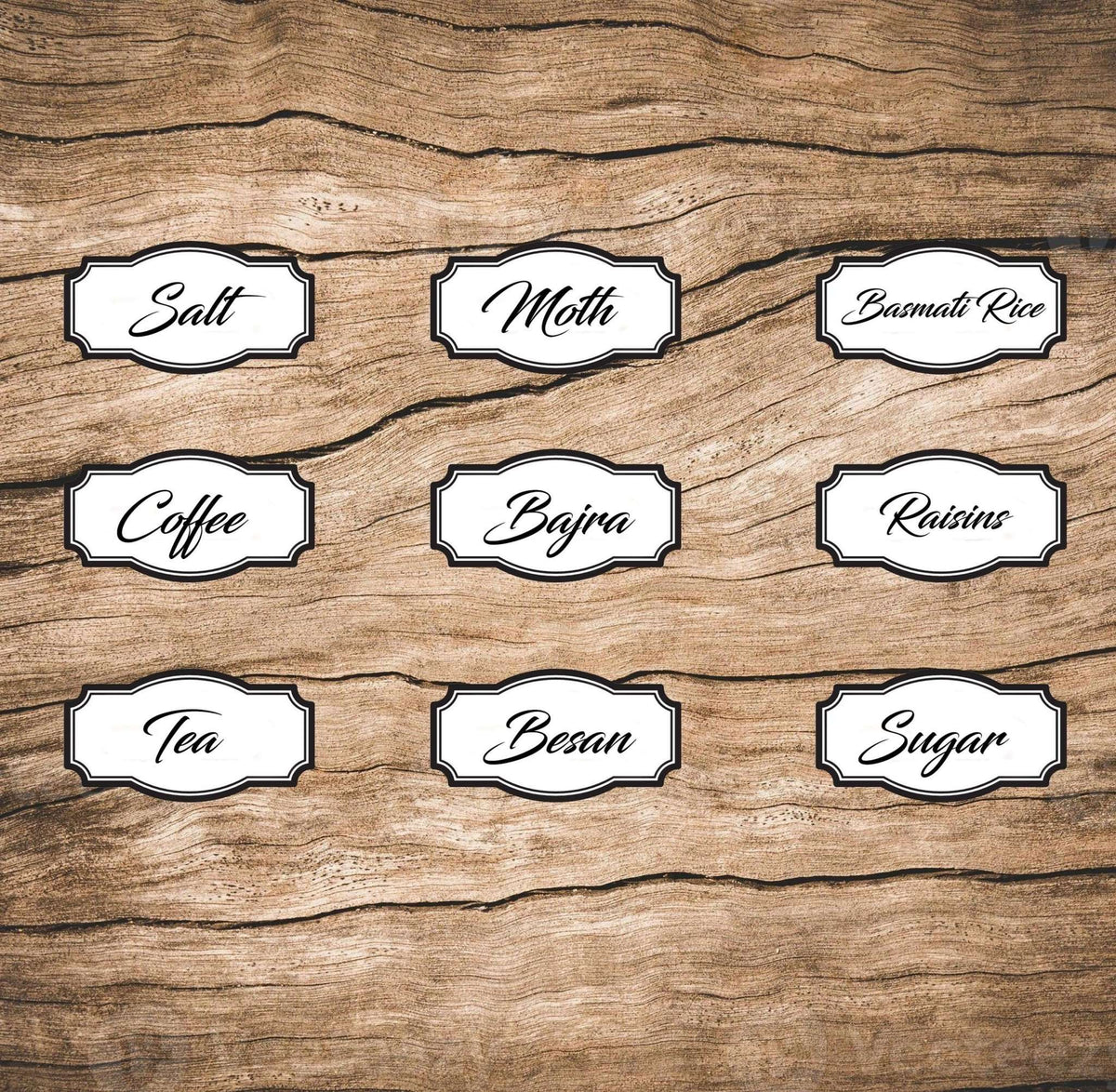 Kitchen Labels & Stickers Pack of 60 - Chatterbox Labels - Kitchen Labels