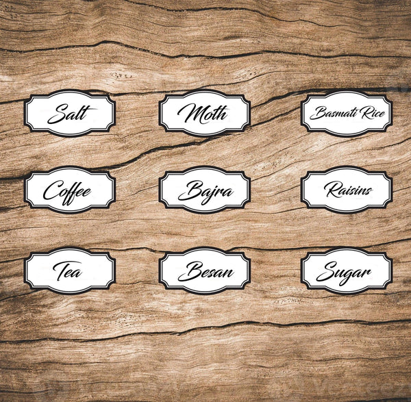 Kitchen Labels & Stickers Pack of 60 - Chatterbox Labels - Kitchen Labels