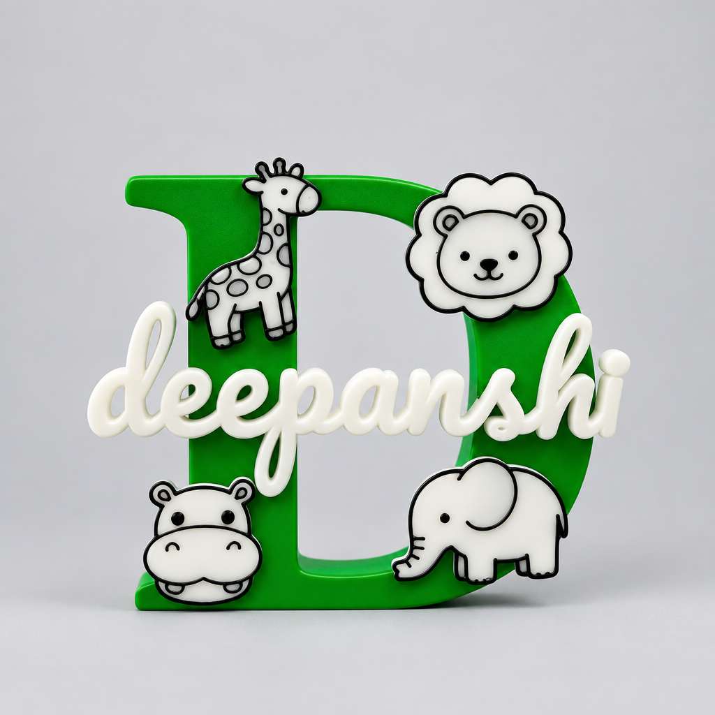 Animals Theme Personalised Name Stand Glow In The Dark