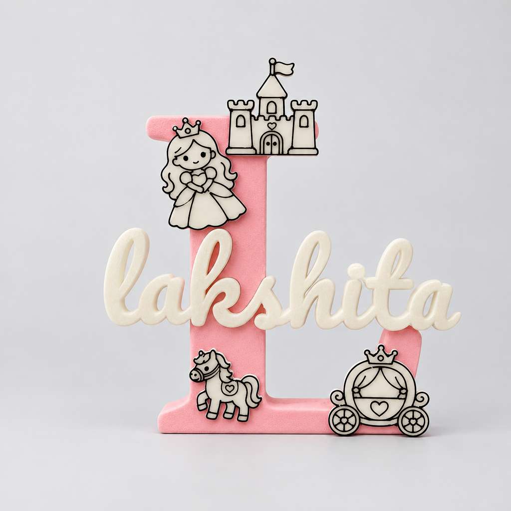 Princess Theme Personalised Name Stand Glow In The Dark