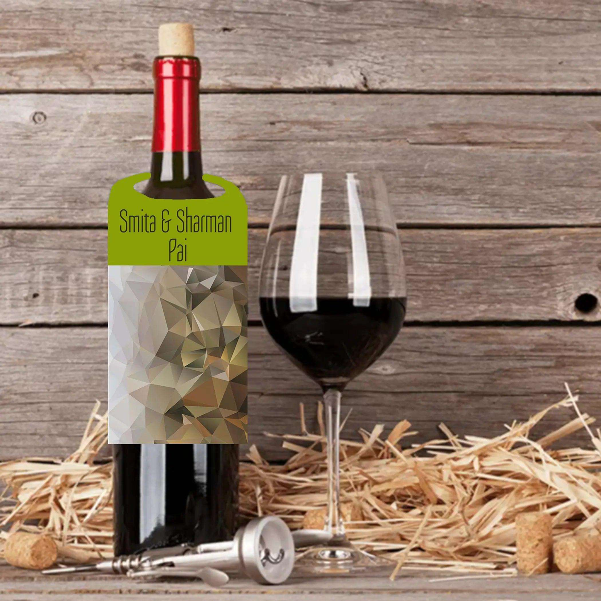 Wine Bottle Neck Tag - Olive Espresso - Set of 10 - Chatterbox Labels - Wine Gifting