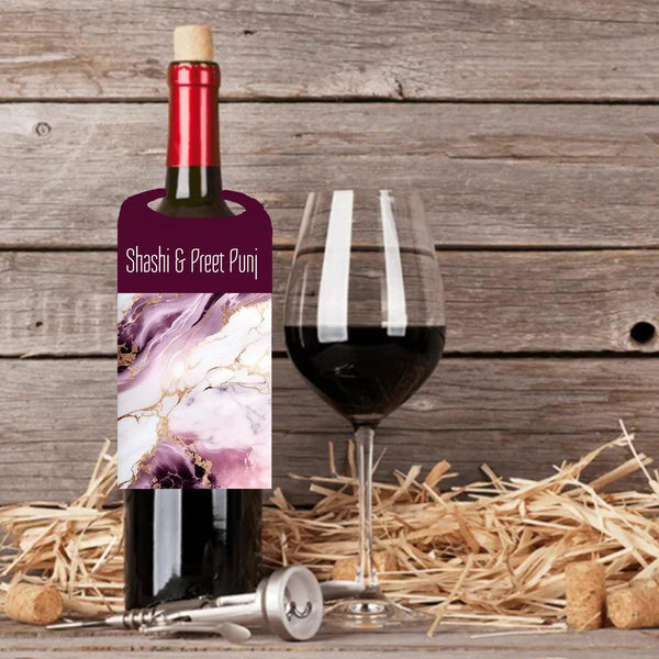 Wine Bottle Neck Tag - Pink Marble - Set of 10 - Chatterbox Labels - Wine Gifting