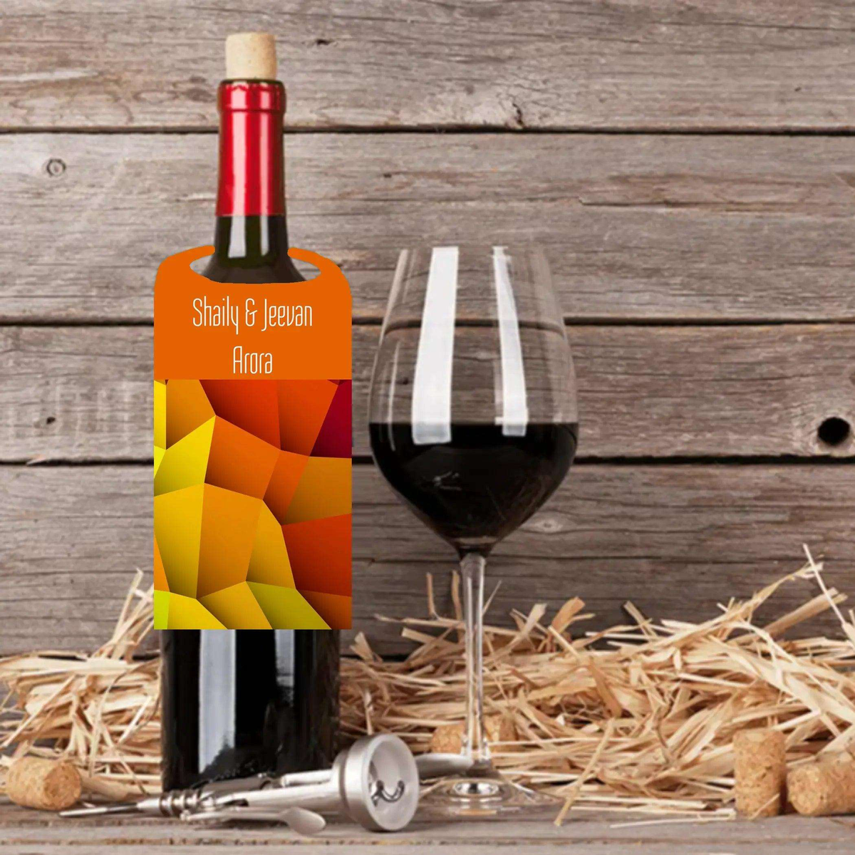 Wine Bottle Neck Tag - Sunset Hue - Set of 10 - Chatterbox Labels - Wine Gifting