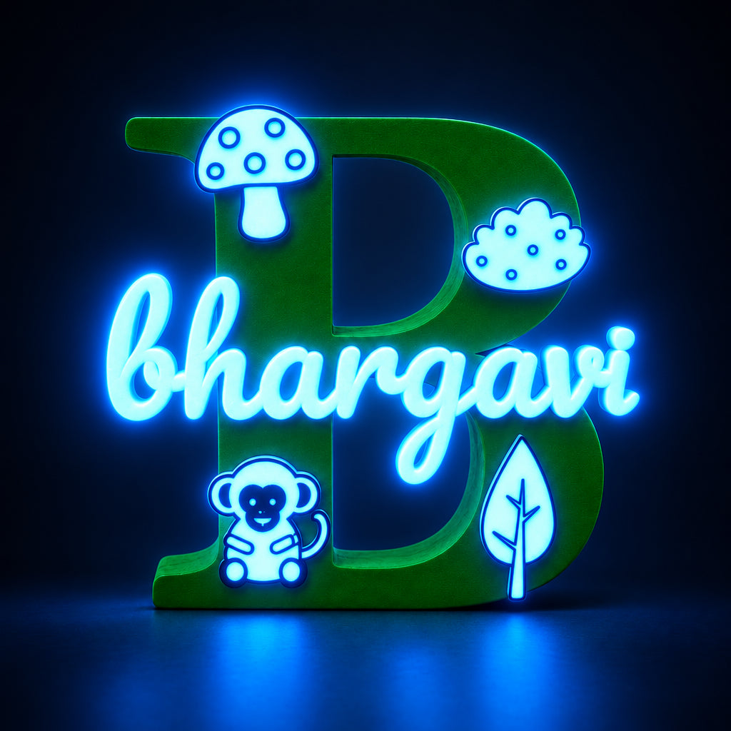 Woodland Theme Personalised Name Stand Glow In The Dark