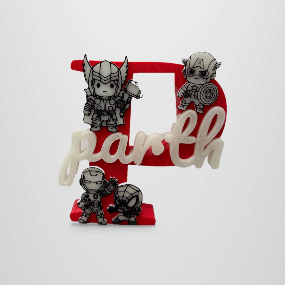 Avengers Theme Personalised Name Stand Glow In The Dark