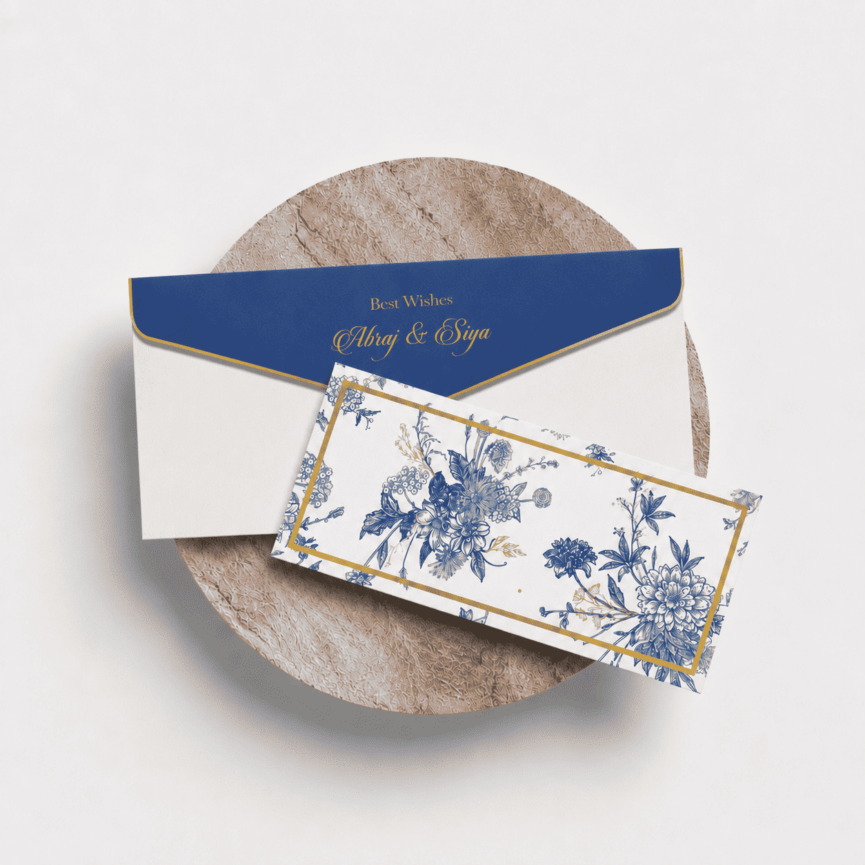 Luxe Gold Foil Money Envelopes - Blue Opulence