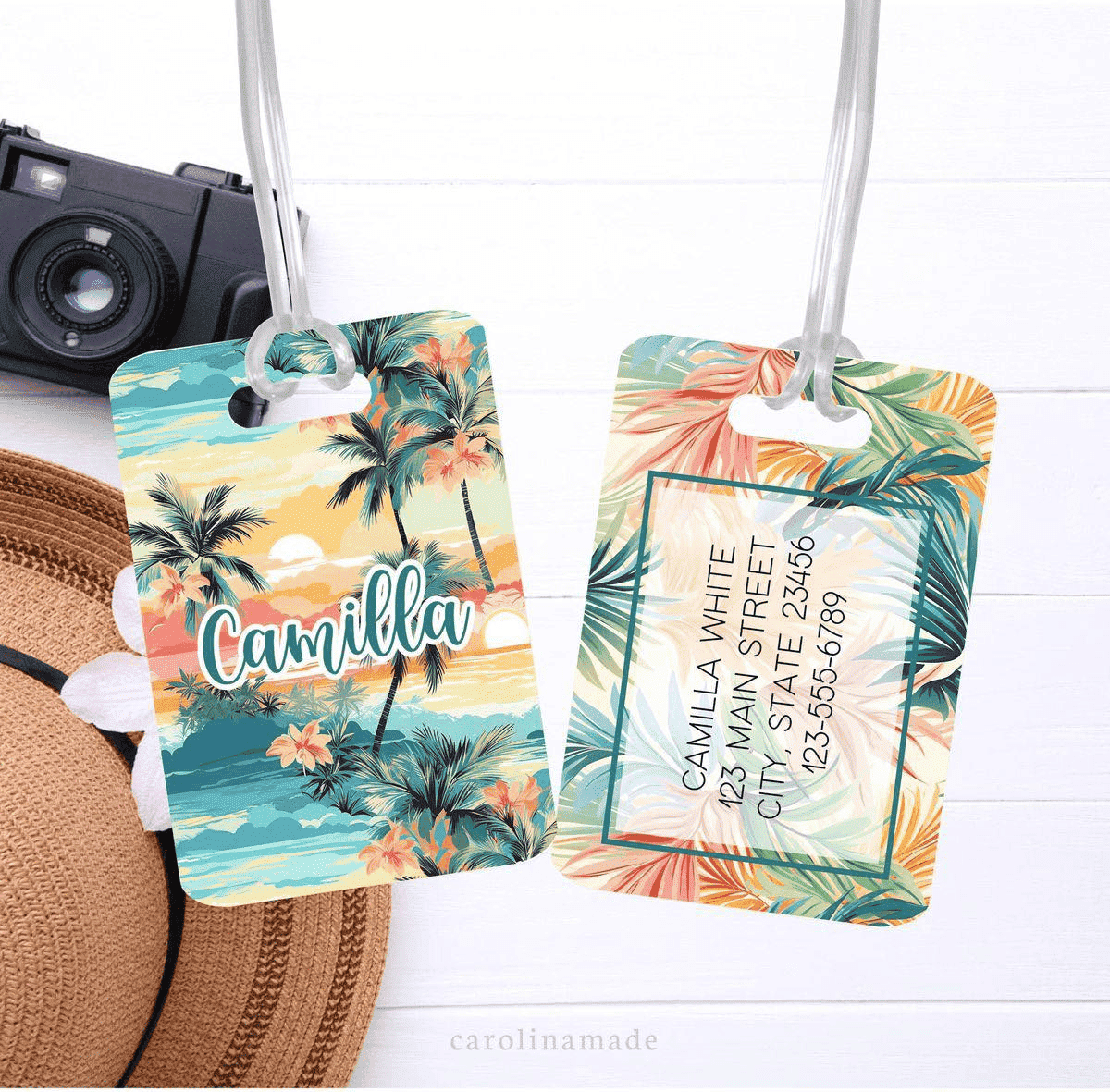 Personalized Luggage Tags - Hawaiian Sunset