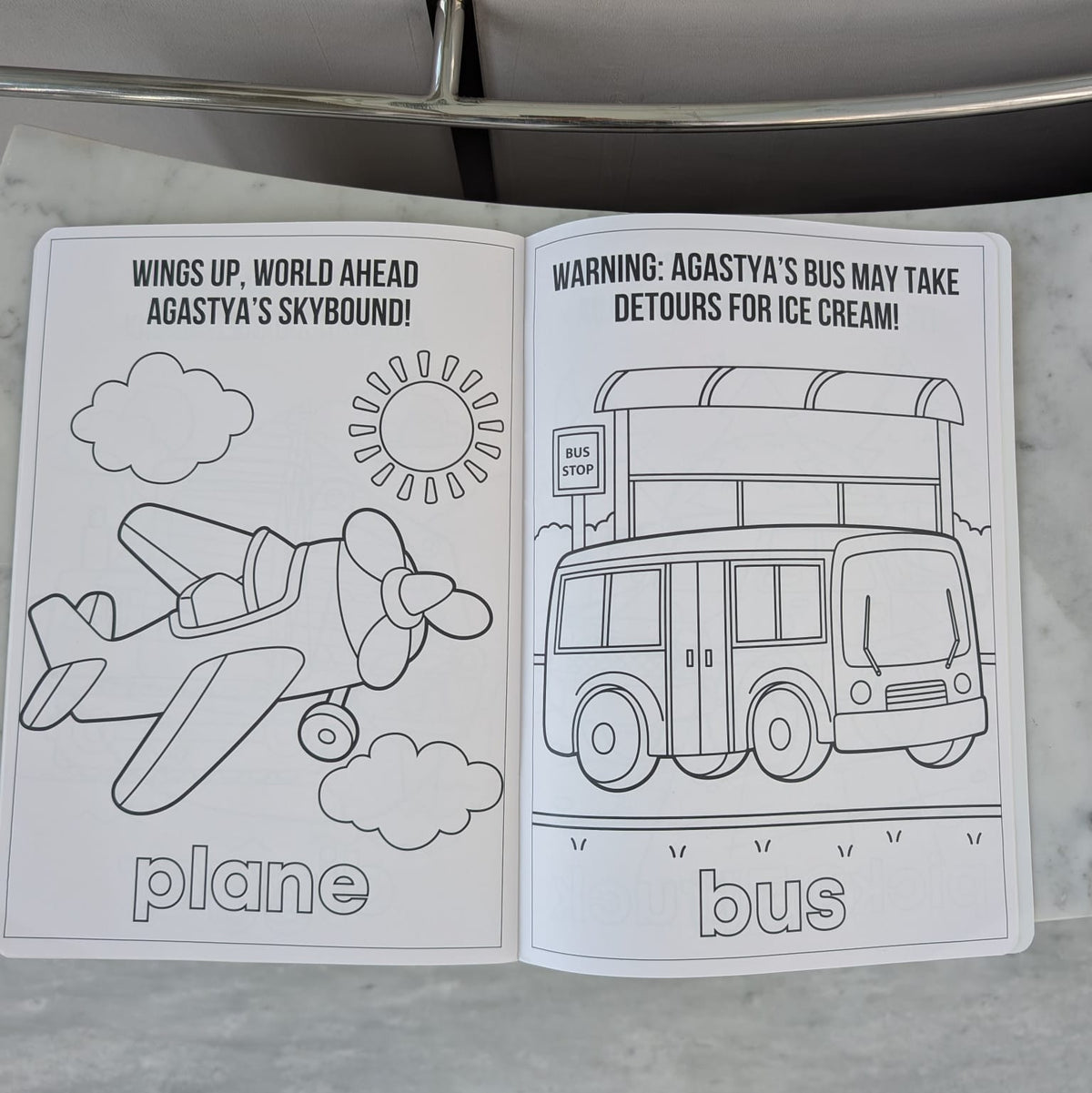Return Gift - Personalised Colouring Book with Custom Faber - Castell Crayon Box - Chatterbox Labels - Colouring Book