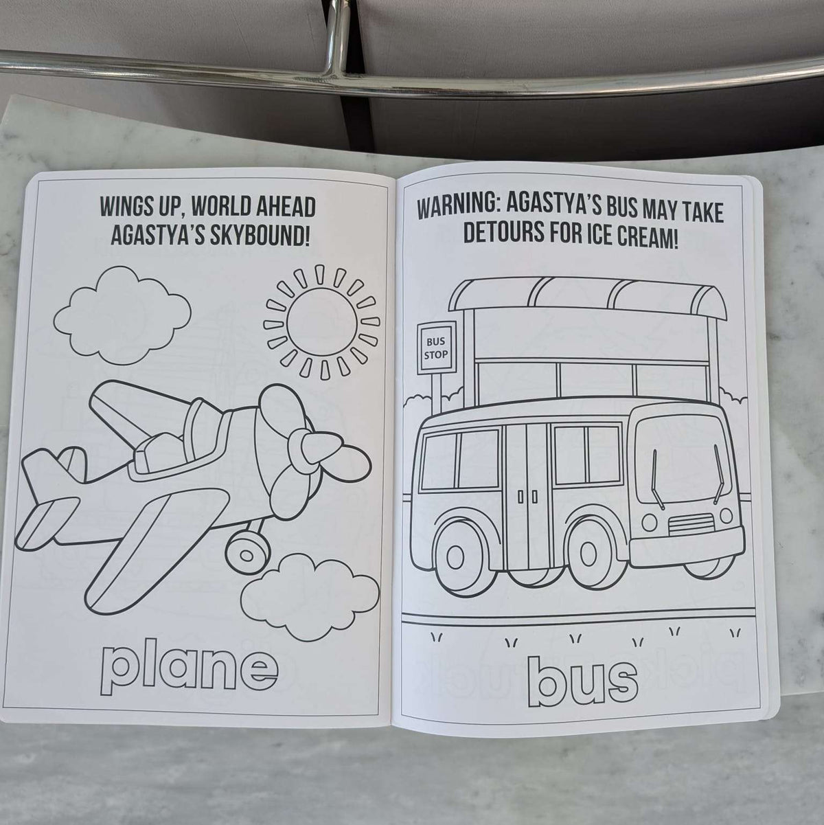 Return Gift - Personalised Colouring Book with Custom Faber - Castell Crayon Box - Chatterbox Labels - Colouring Book