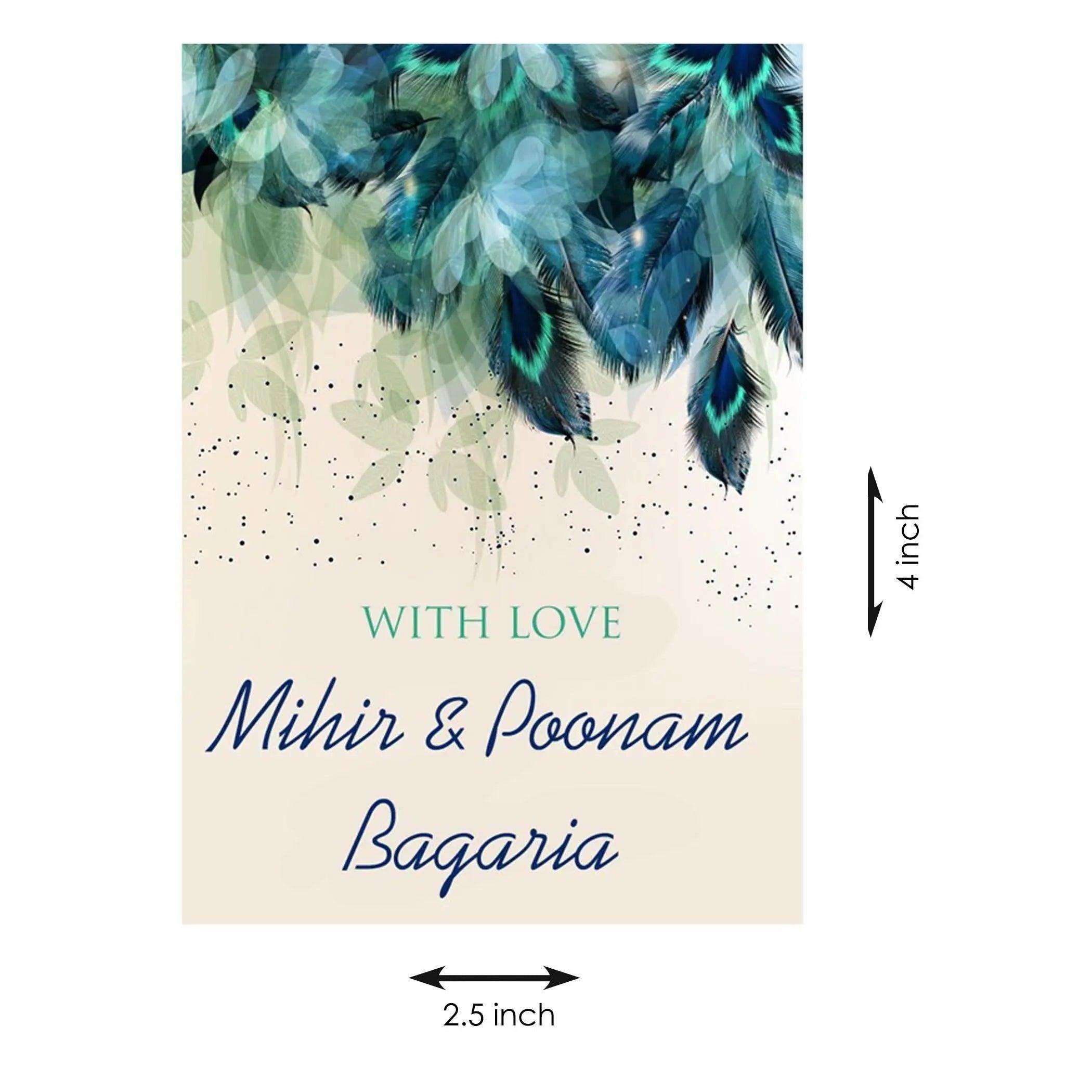 Gift tags / Gift Stickers - Peacock Feathers