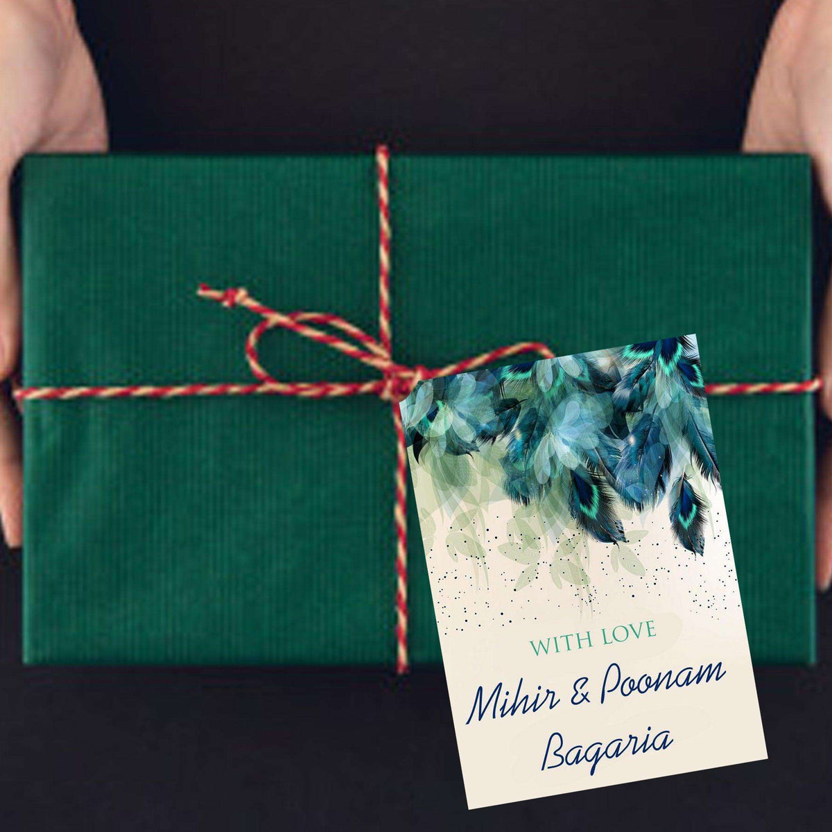 Gift tags / Gift Stickers - Peacock Feathers - Chatterbox Labels - Gift Tags