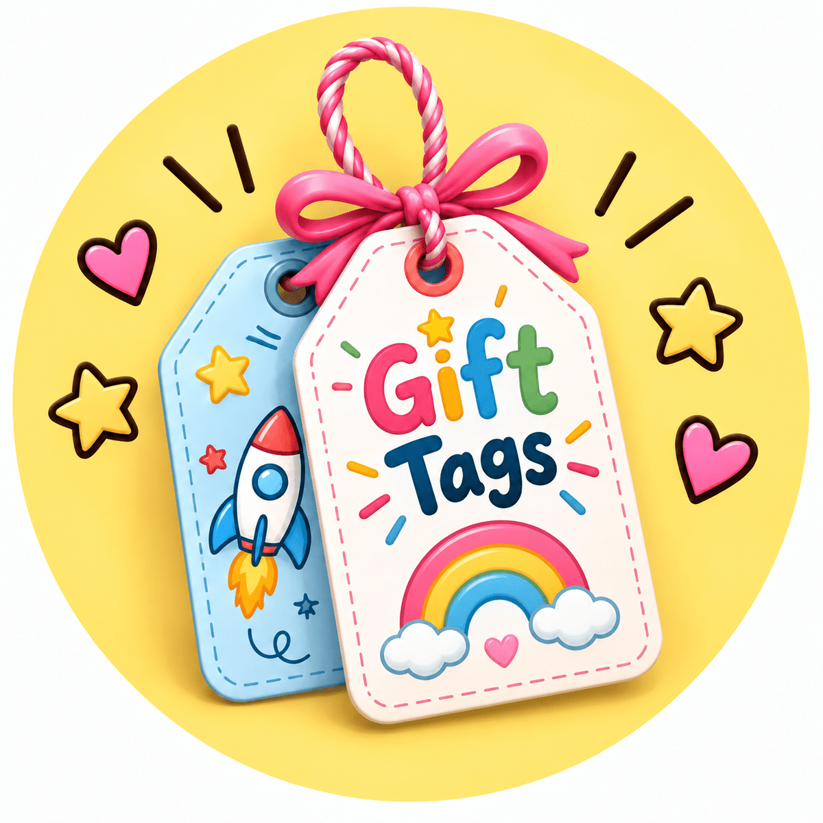 Personalised Gift tags / Gift Stickers - Ariel Design - Chatterbox Labels - Gift Tags