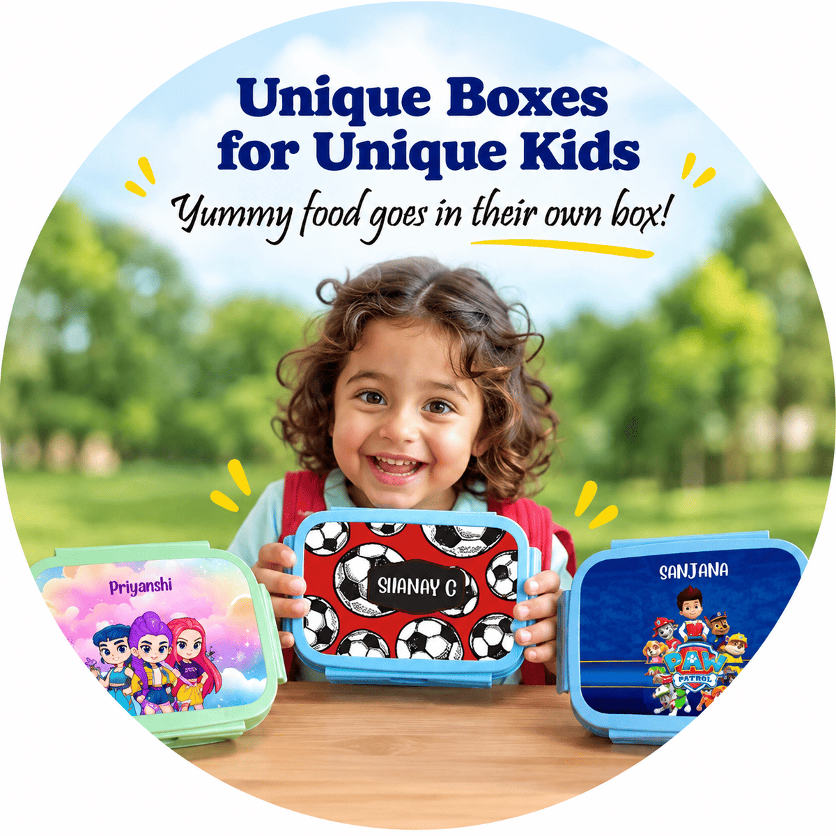 Personalised Steel Snack Box & Lunch Box for Kids