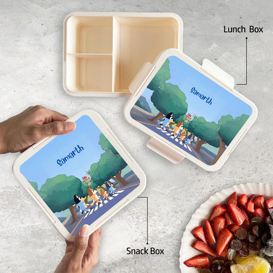 Custom Snack Box & Lunch Box for kids - Bluey Design - Chatterbox Labels - Lunch Box