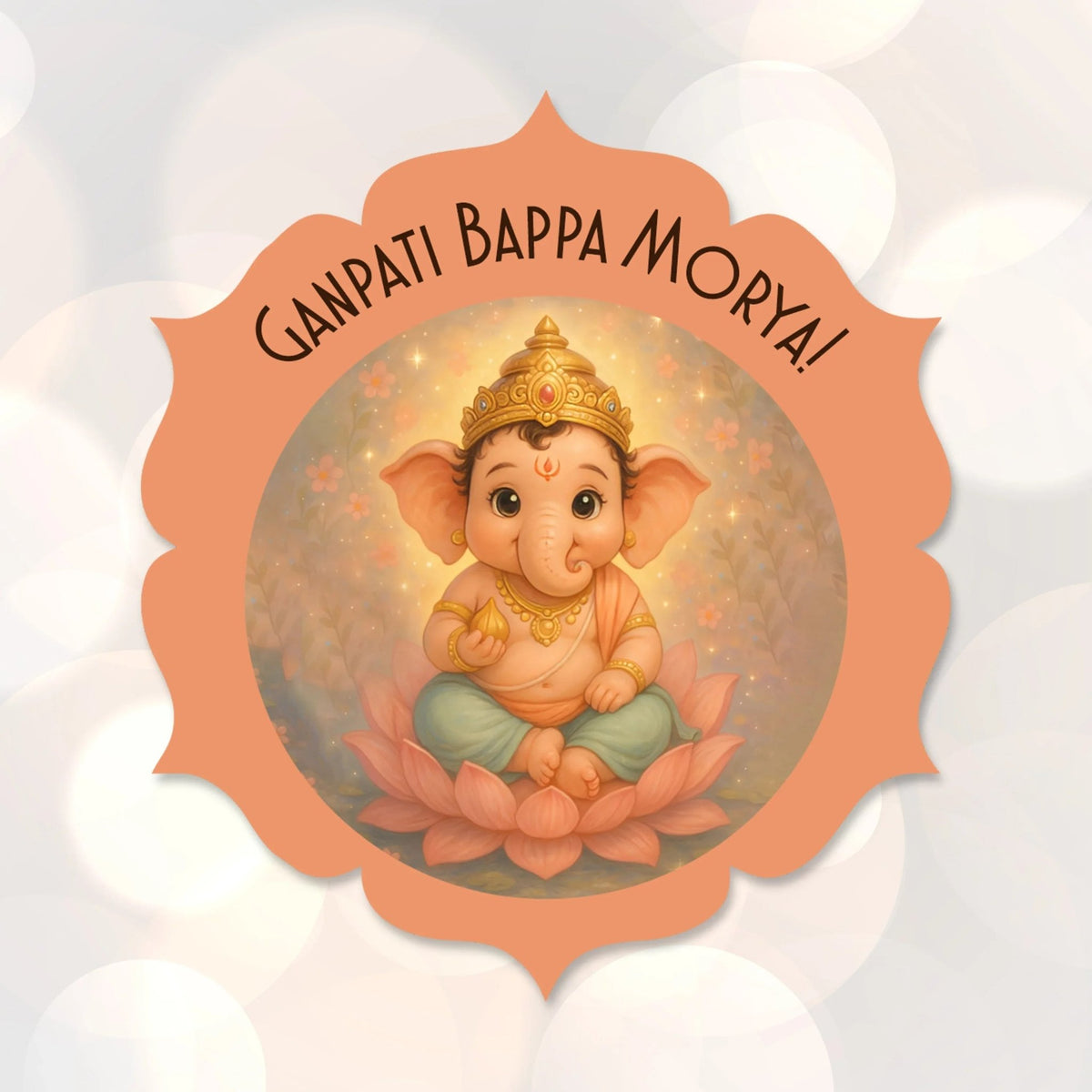 Ganesh Chaturthi Gift tags / Gift Stickers - Ganpati’s Glow - Chatterbox Labels - Gift Tags