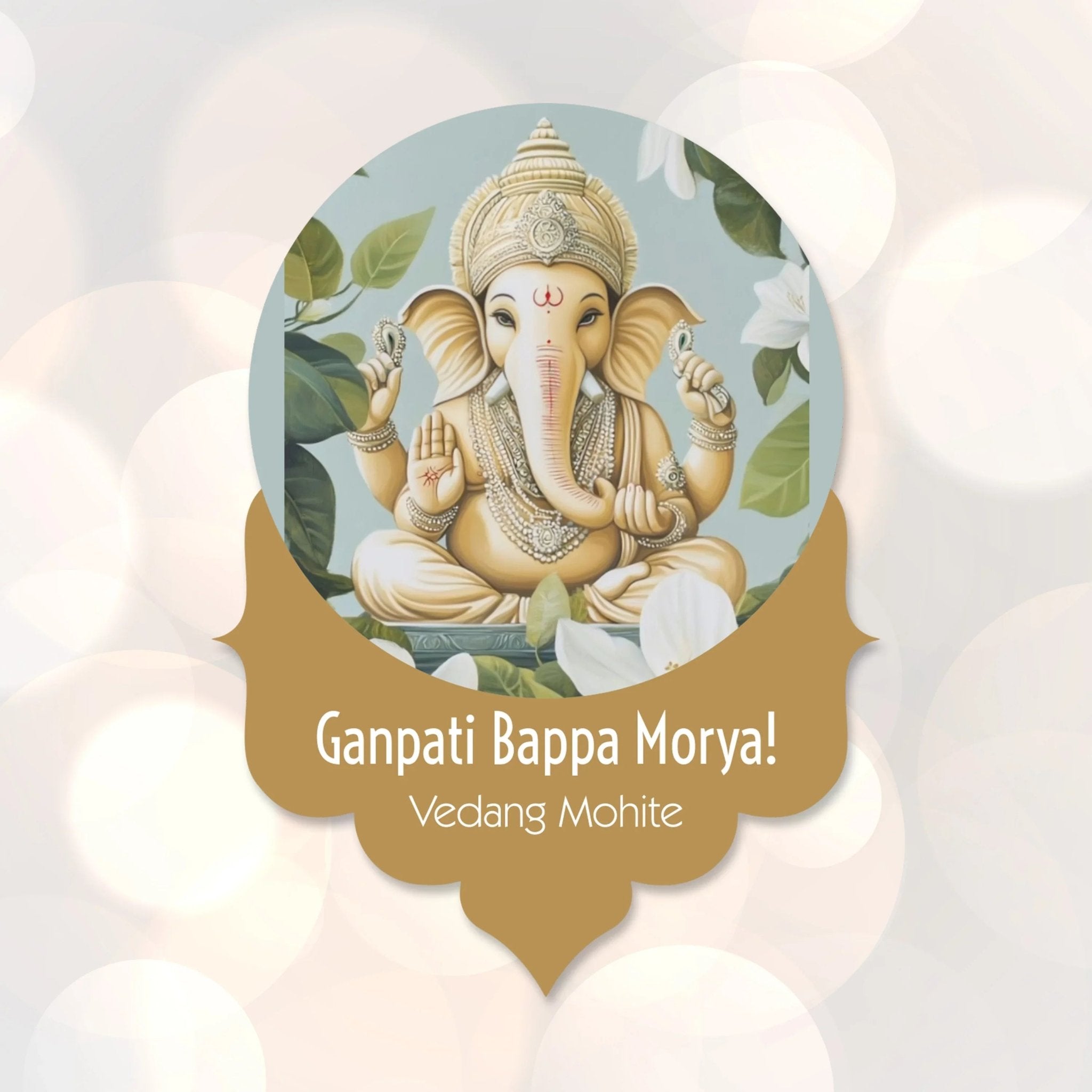 Ganesh Chaturthi Gift tags / Gift Stickers - Shwet Ganesha