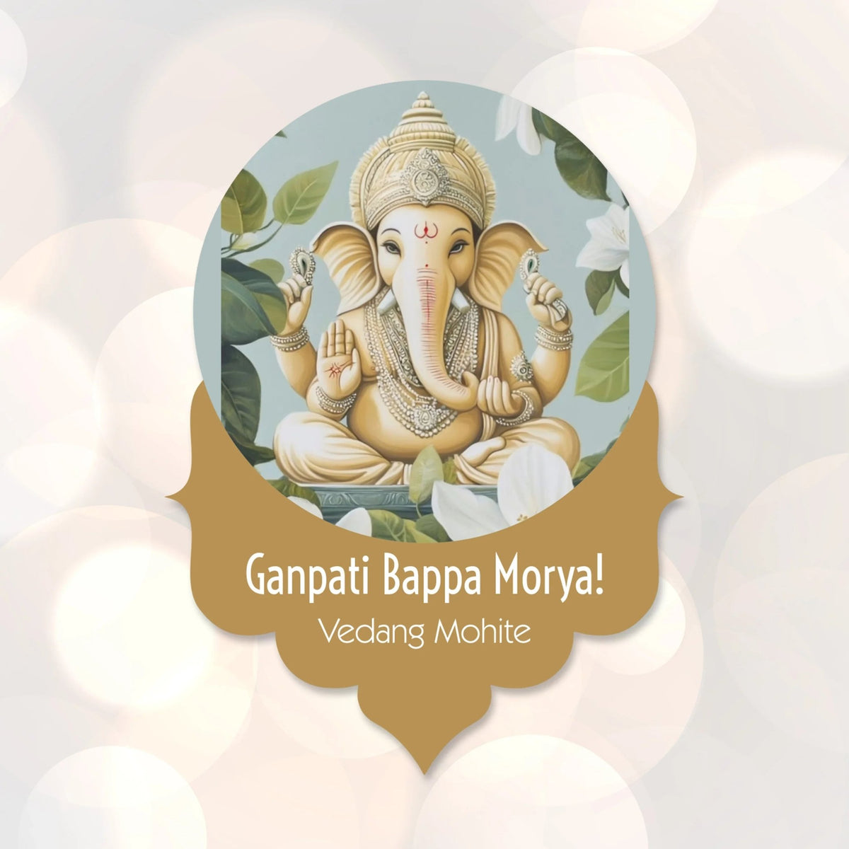 Ganesh Chaturthi Gift tags / Gift Stickers - Shwet Ganesha - Chatterbox Labels - Gift Tags