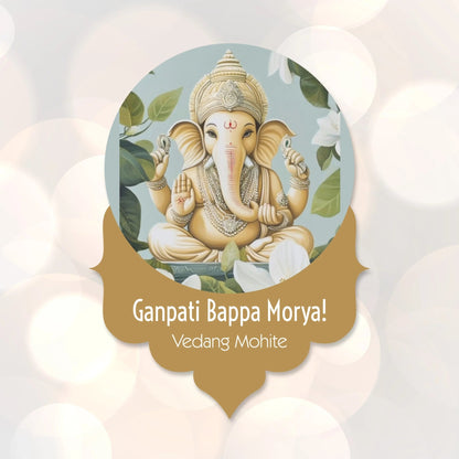 Ganesh Chaturthi Gift tags / Gift Stickers - Shwet Ganesha - Chatterbox Labels - Gift Tags