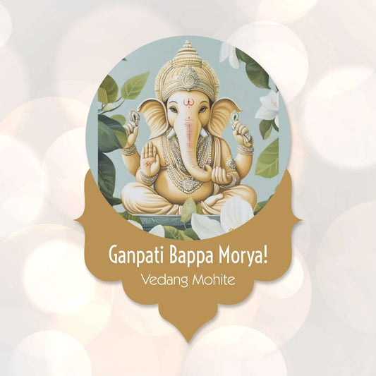 Ganesh Chaturthi Gift tags / Gift Stickers - Shwet Ganesha - Chatterbox Labels - Gift Tags