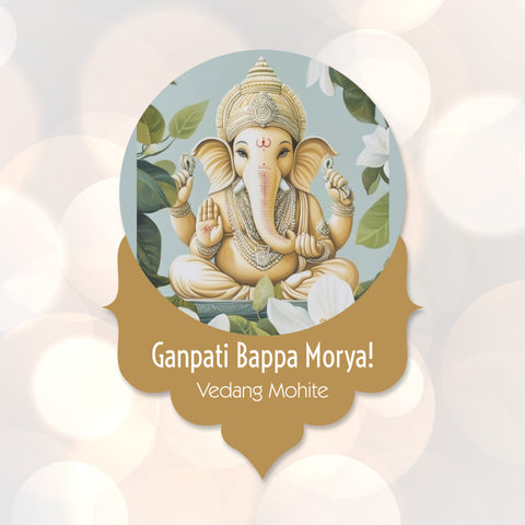 Ganesh Chaturthi Gift tags / Gift Stickers - Shwet Ganesha