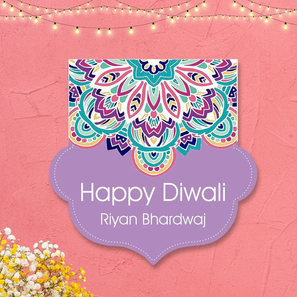 Happy Diwali Gift Tags/Gift Labels - Die - Cut Shape - Majestic Motif Design - Chatterbox Labels - Gift Tags