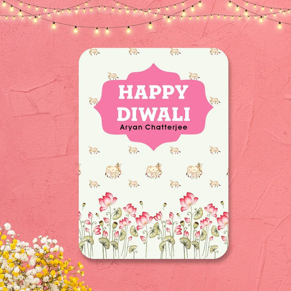 Happy Diwali Gift Tags/Gift Labels - Die - Cut Shape - Pichwai Grace Design - Chatterbox Labels - Gift Tags