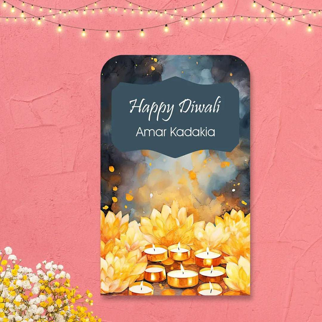 Happy Diwali Gift Tags/Gift Labels - Festive Floral Design